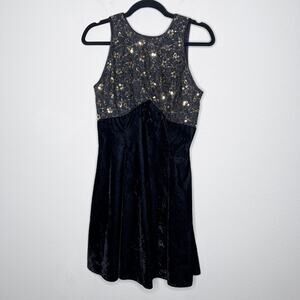 Scott McClintock Vintage Sequin Velvet Black Mini Dress Size 8